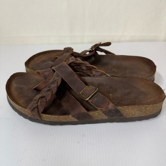 WHITE MOUNTAIN Footbeds Sandals Size 9 Leather Hippie Boho Summer Festival Braid - Picture 4 of 10